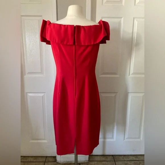 Betsy & Adam Pink Ruffled sleeveless Bodycon Dress Size 11-12 Dresses